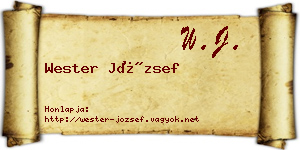 Wester József névjegykártya